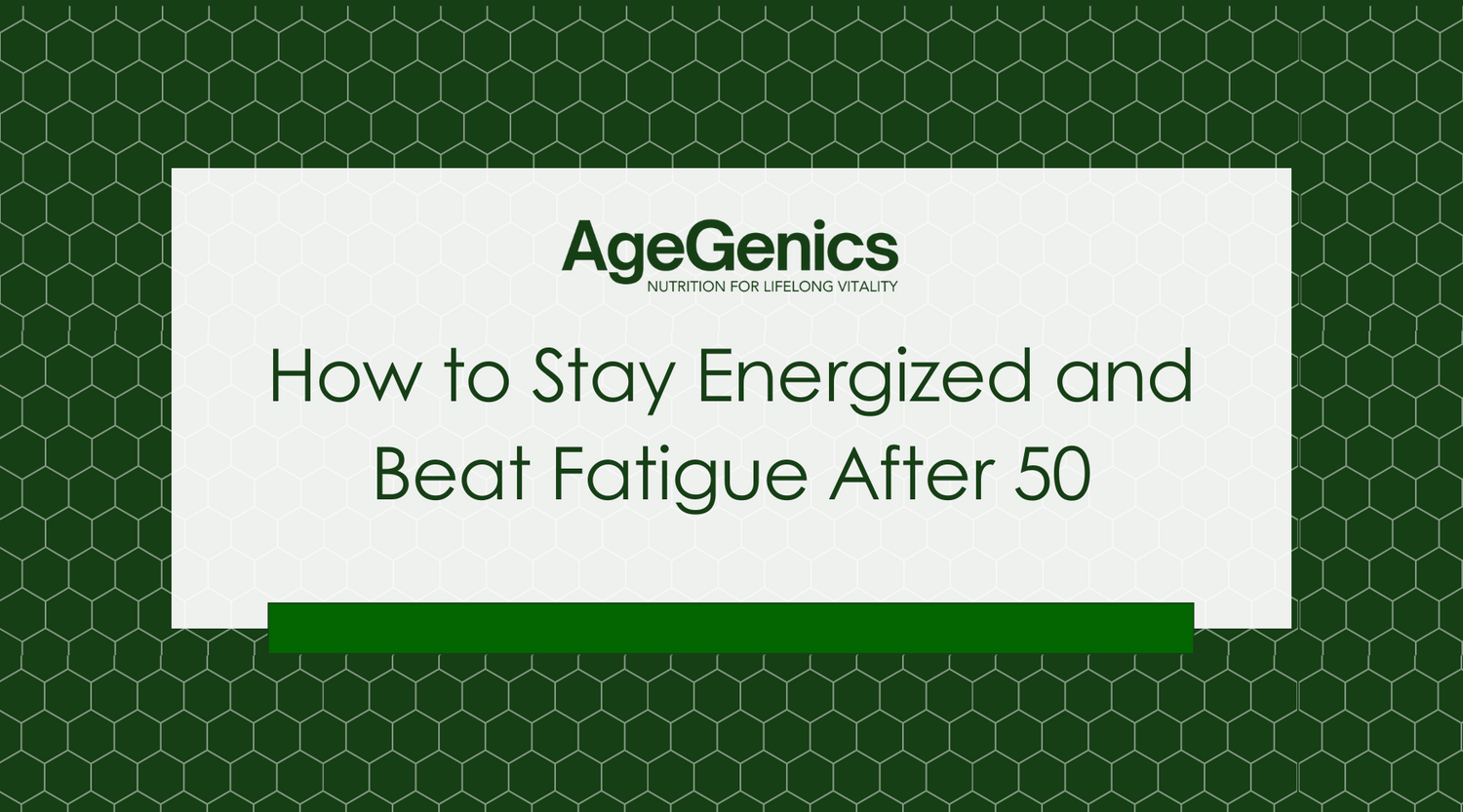 How to Stay Energized and Beat Fatigue After 50